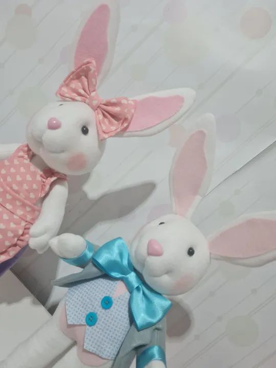 Coelhos de Páscoa decorativos CASAL - Foto 3