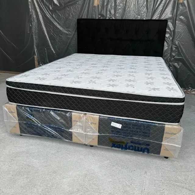 Cama Box Casal Queen+Colchão de Molas 
