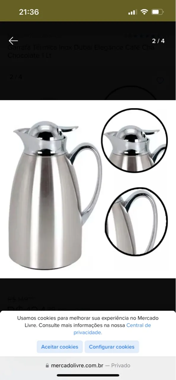 Garrafa Térmica Inox 1 Lt