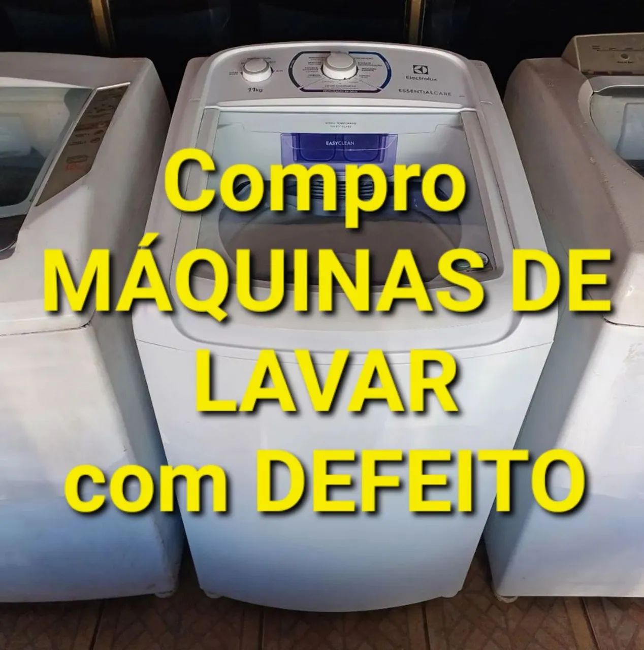 Máquina de lavar com defeito 