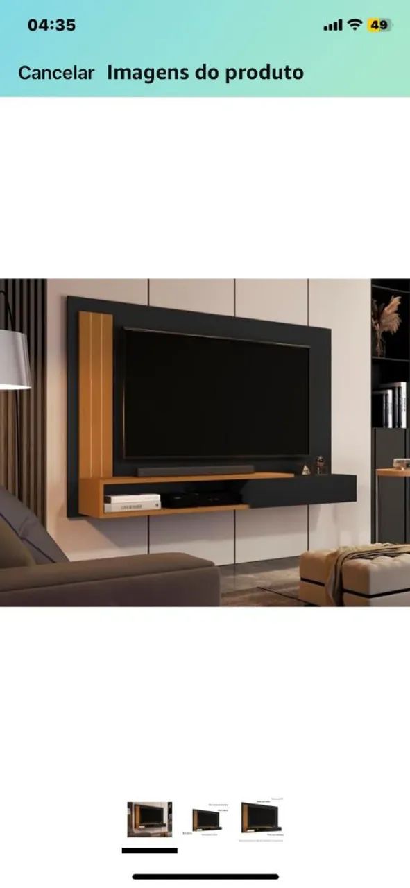 Painel para TV até 55 polegadas com prateleiras - Foto 2