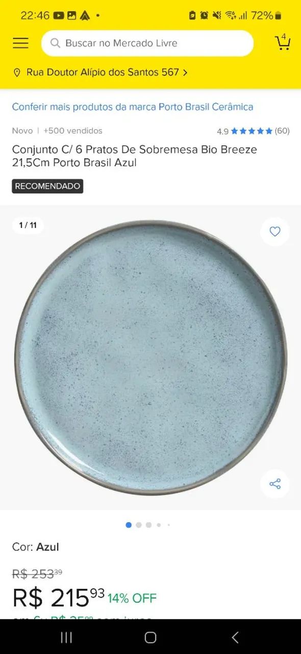 Conjunto de pratos sobremesa porto brasil 6 peças  - Foto 5