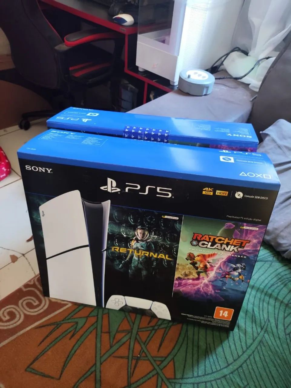 PS5 SLIM DIGITAL NOVO LACRADO 2 JOGOS PEGO PS4 COM VOLTA