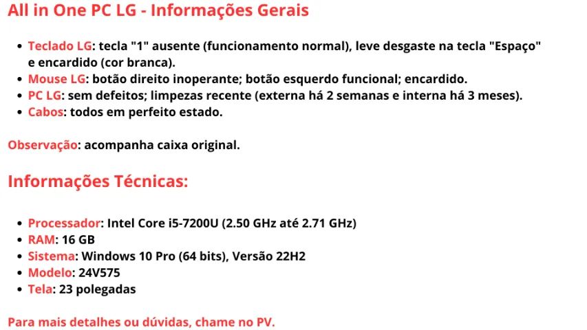 all in one pc lg 24v575 (leia o que esta na imagem!) - Foto 5