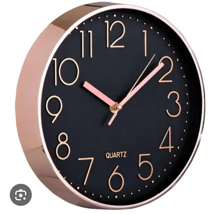 Relógio de Parede Decorativo Rose Gold e Preto