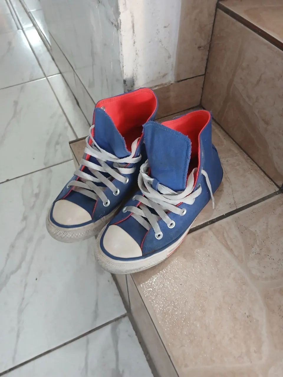 Tênis Converse All Star Cano Alto Azul e Vermelho (leia a descrição)