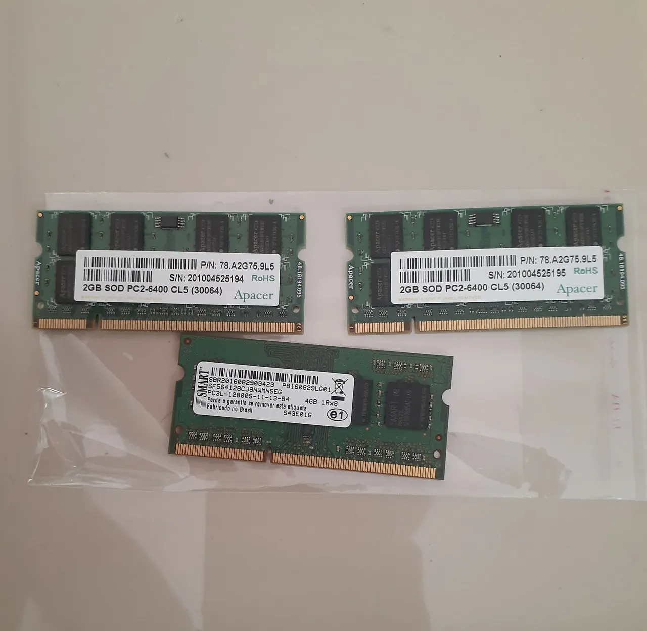 Memória RAM 2GB Apacer PC2-6400 DDR2 800MHz