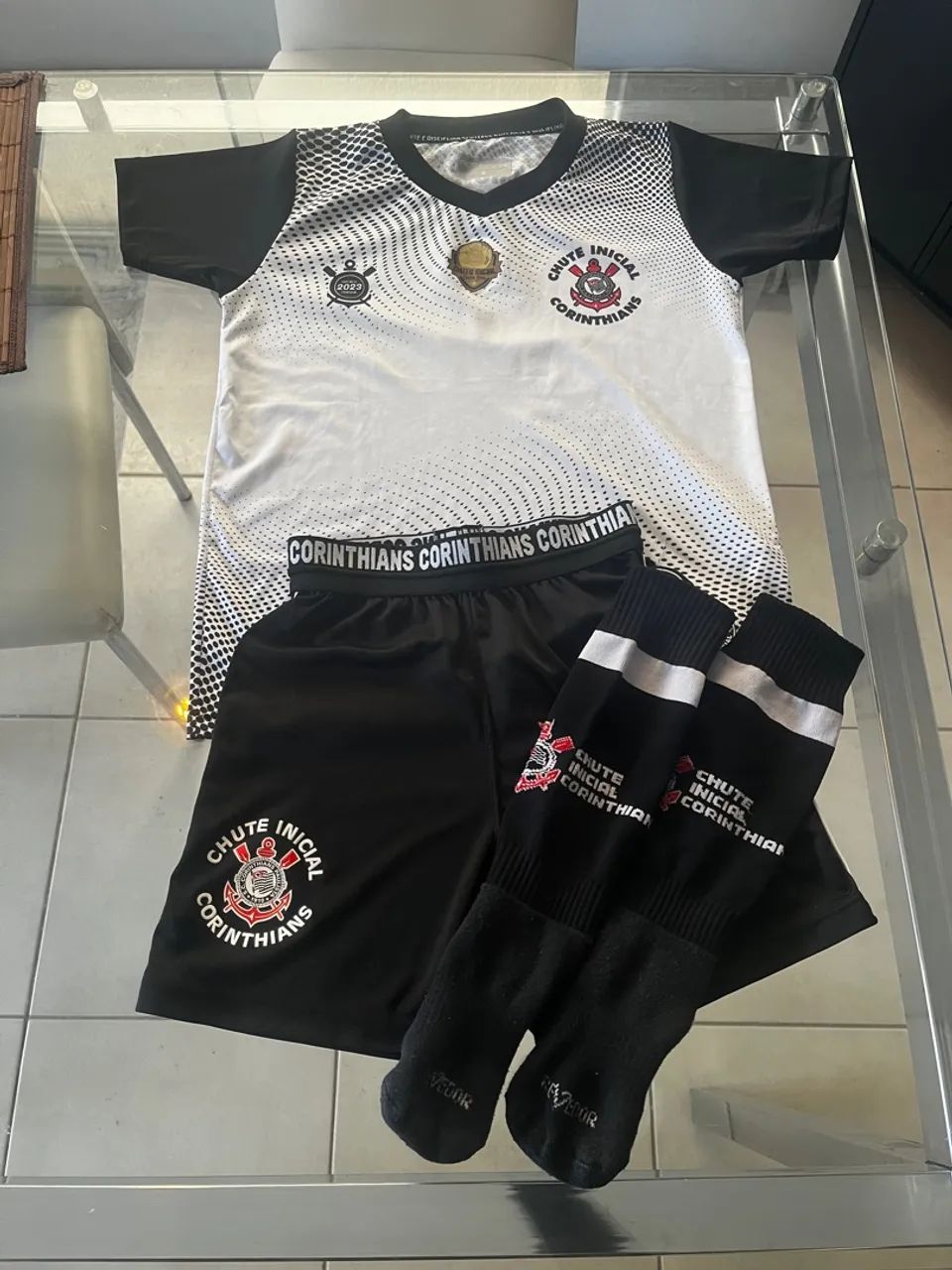Uniforme Corinthians Infantil - Camisa, Shorts e Meias