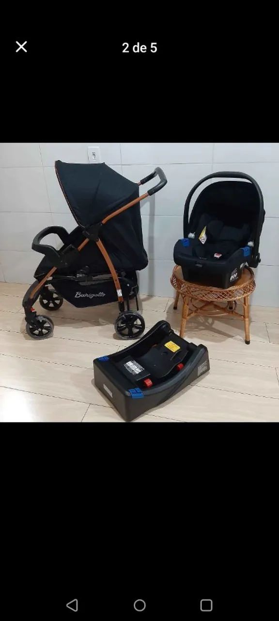 Carrinho de bebê com suporte e bebê conforto  - Foto 2