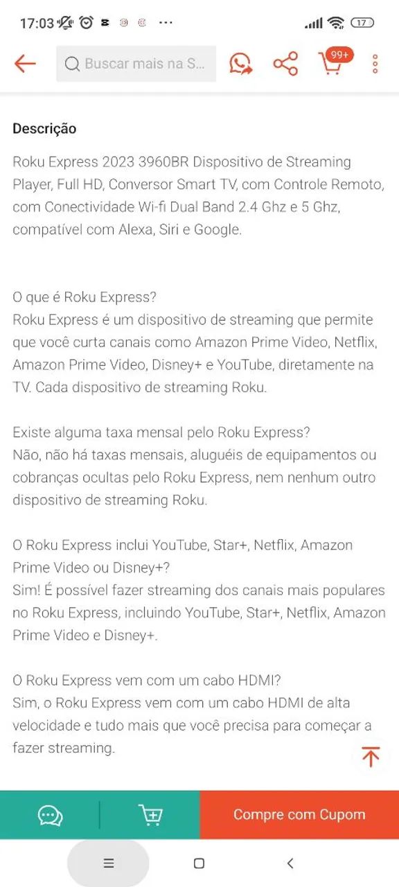 Roku Express - Streaming rápido e descomplicado - Foto 6