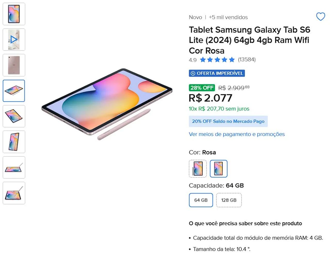 Tablet Samsung S6 lite  - Foto 4