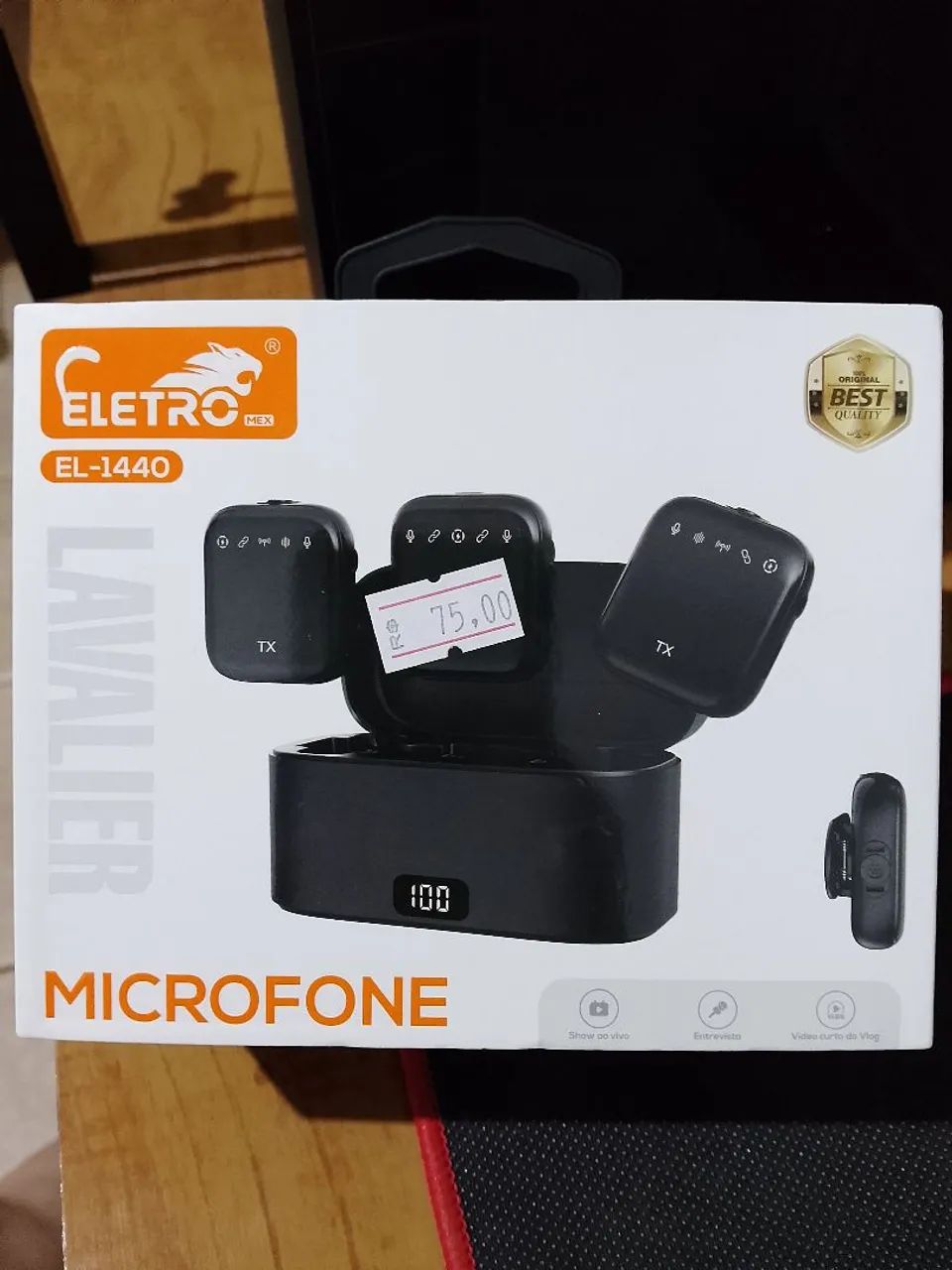 Microfone Lavalier bluetooth 