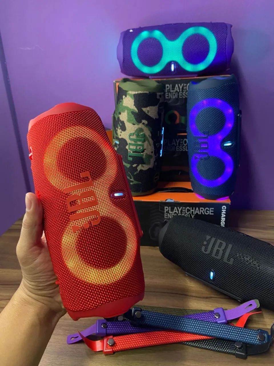 Caixa de Som Bluetooth Charge 6 Led RGB - Foto 2