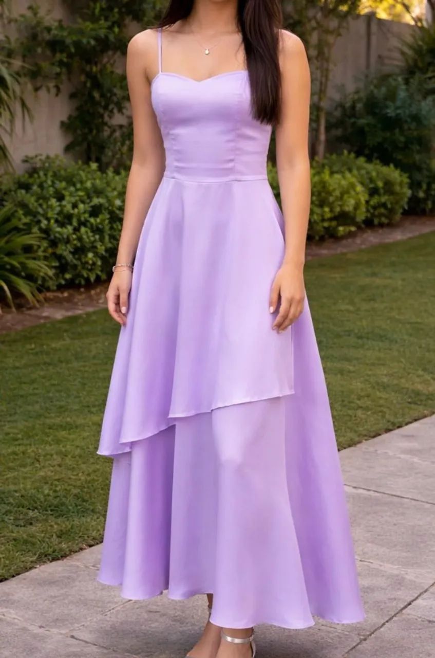 Vestido longo roxo/lilás