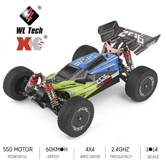 Automodelo Buggy WLToys 144001 1/14 4x4 chassi em alumínio !!! - Foto 4