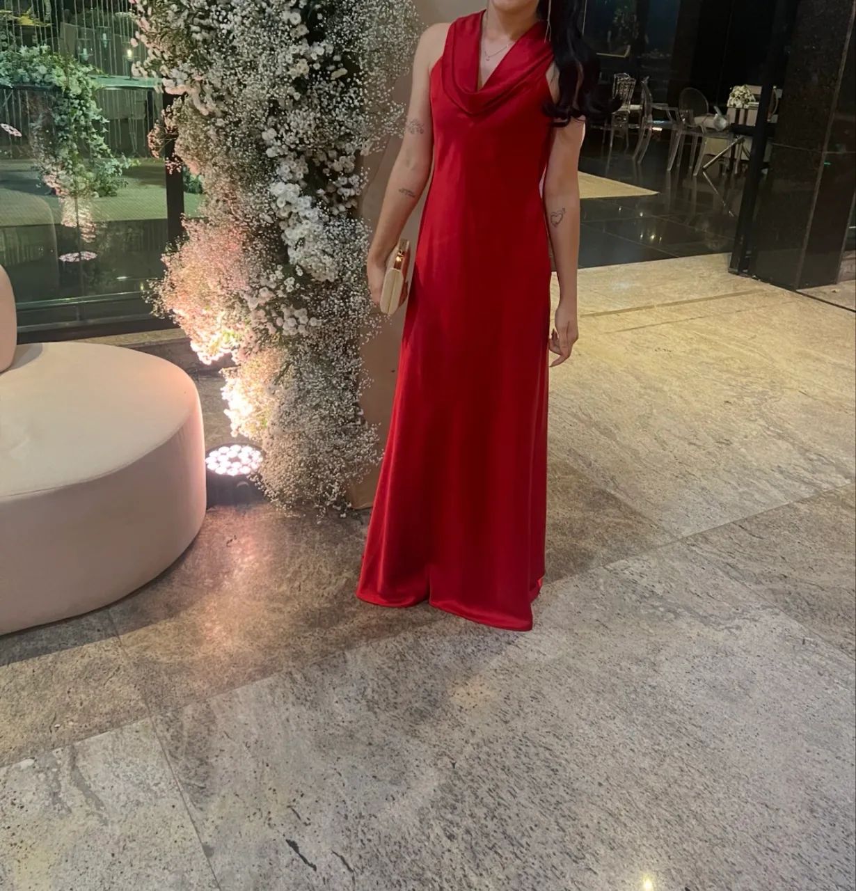 Vestido Vermelho de Seda - Foto 3