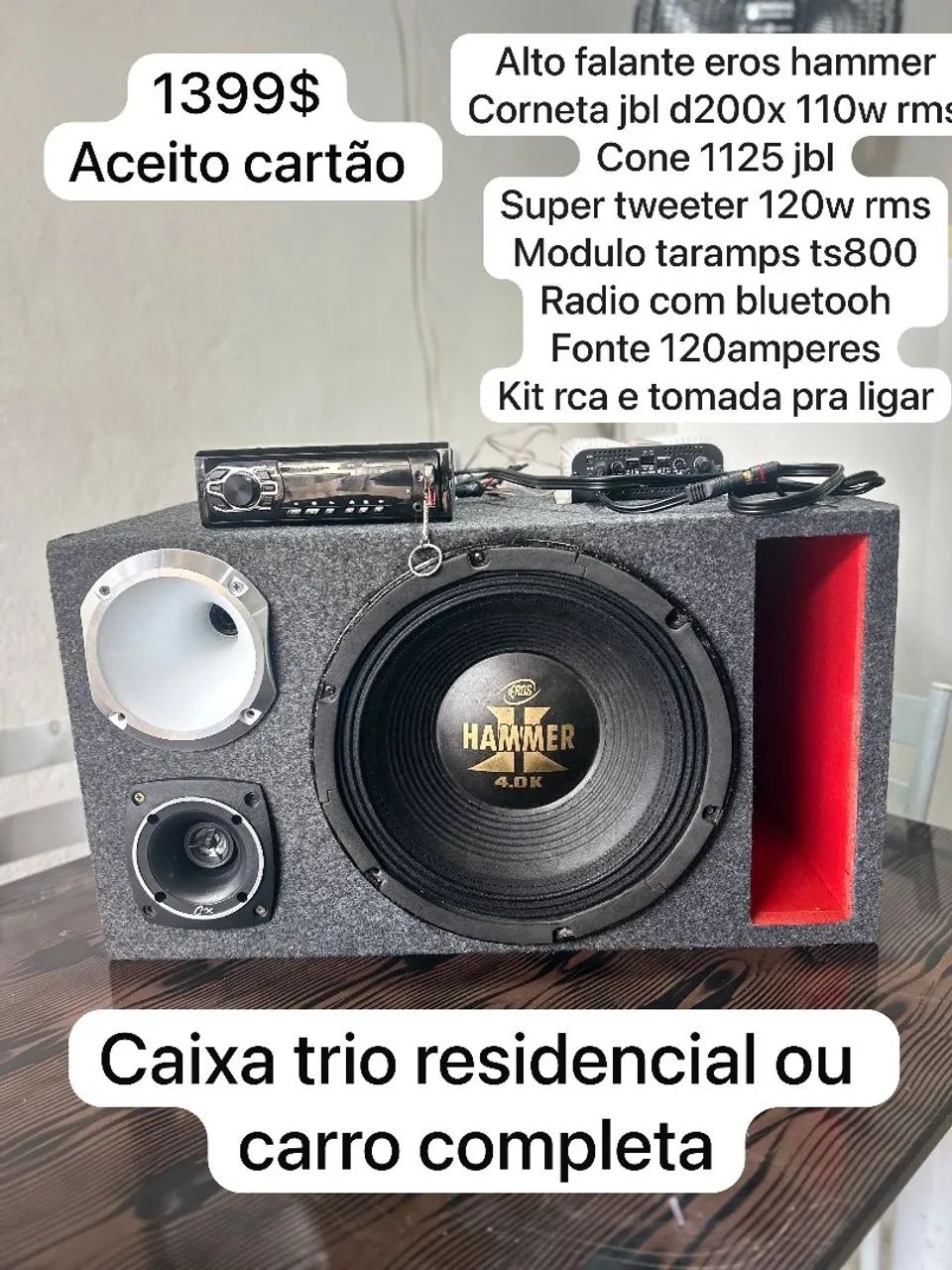 Som automotivo trio