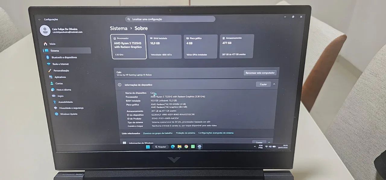 Notebook Gamer HP RTX3050 16gb - Foto 3