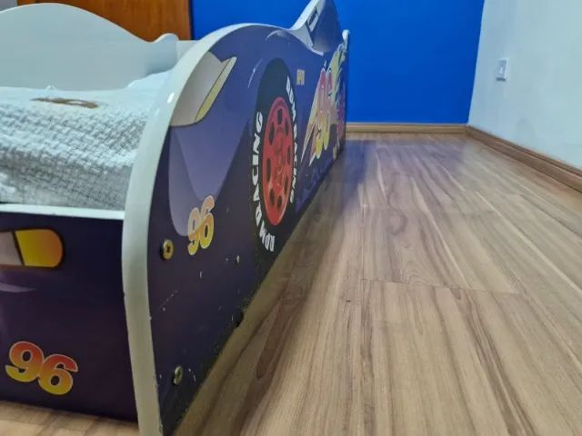Cama Carro Infantil Montessoriana Azul Tamanho Solteiro + Colchão  - Foto 2