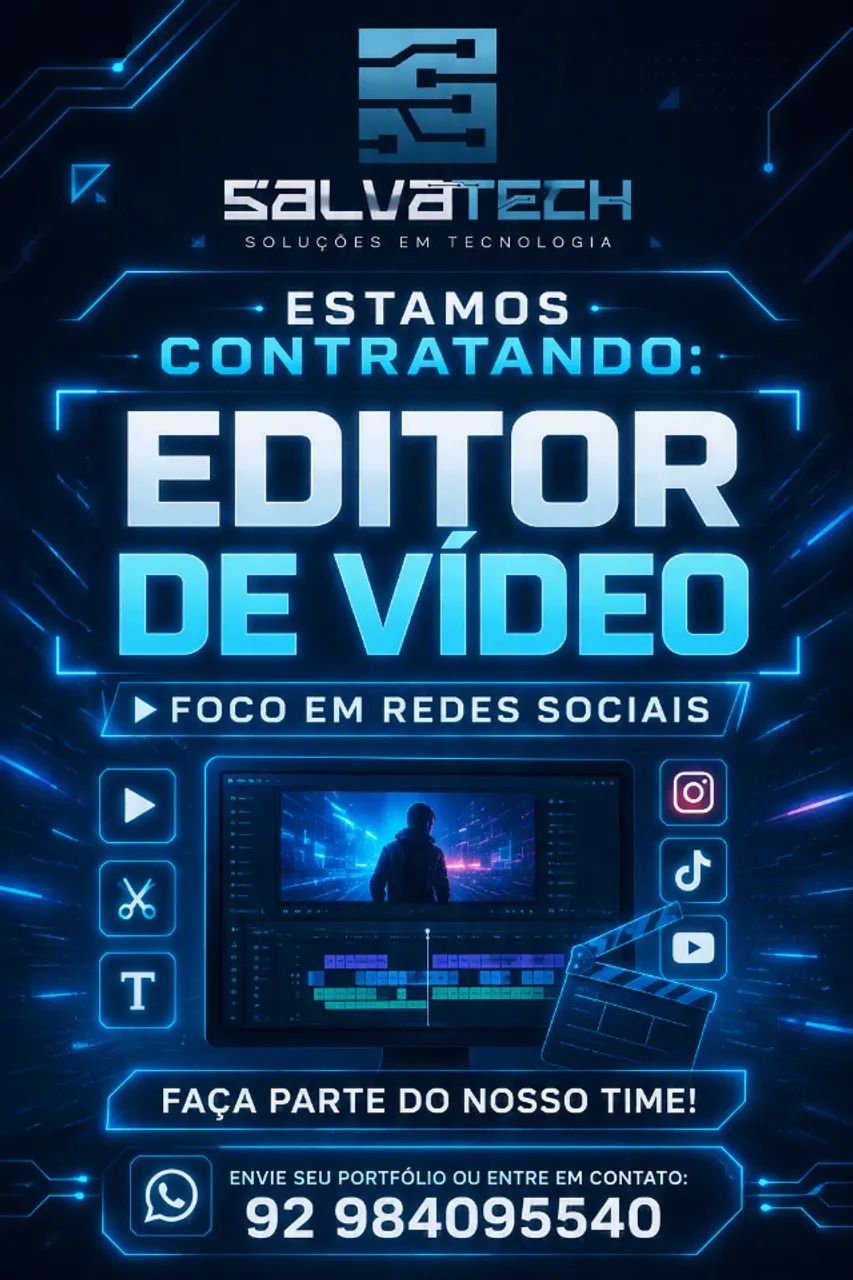 Procura-se Editor de Vídeo - Foco em Redes Sociais