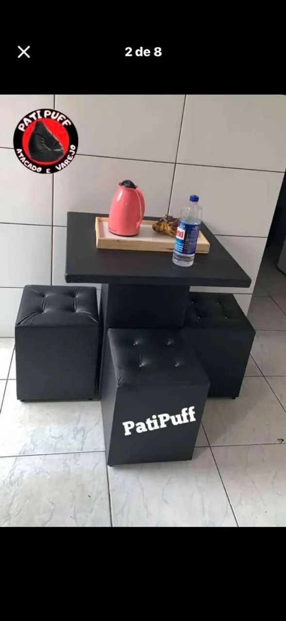 Mesa Quadrada Com 4 Puff - Foto 4
