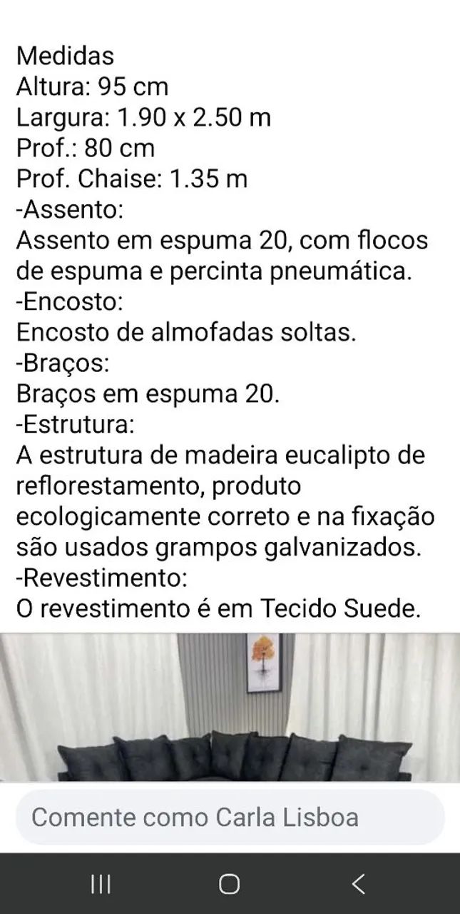 Imperdível! Sofa canto 6 lugares com chaise - Foto 4