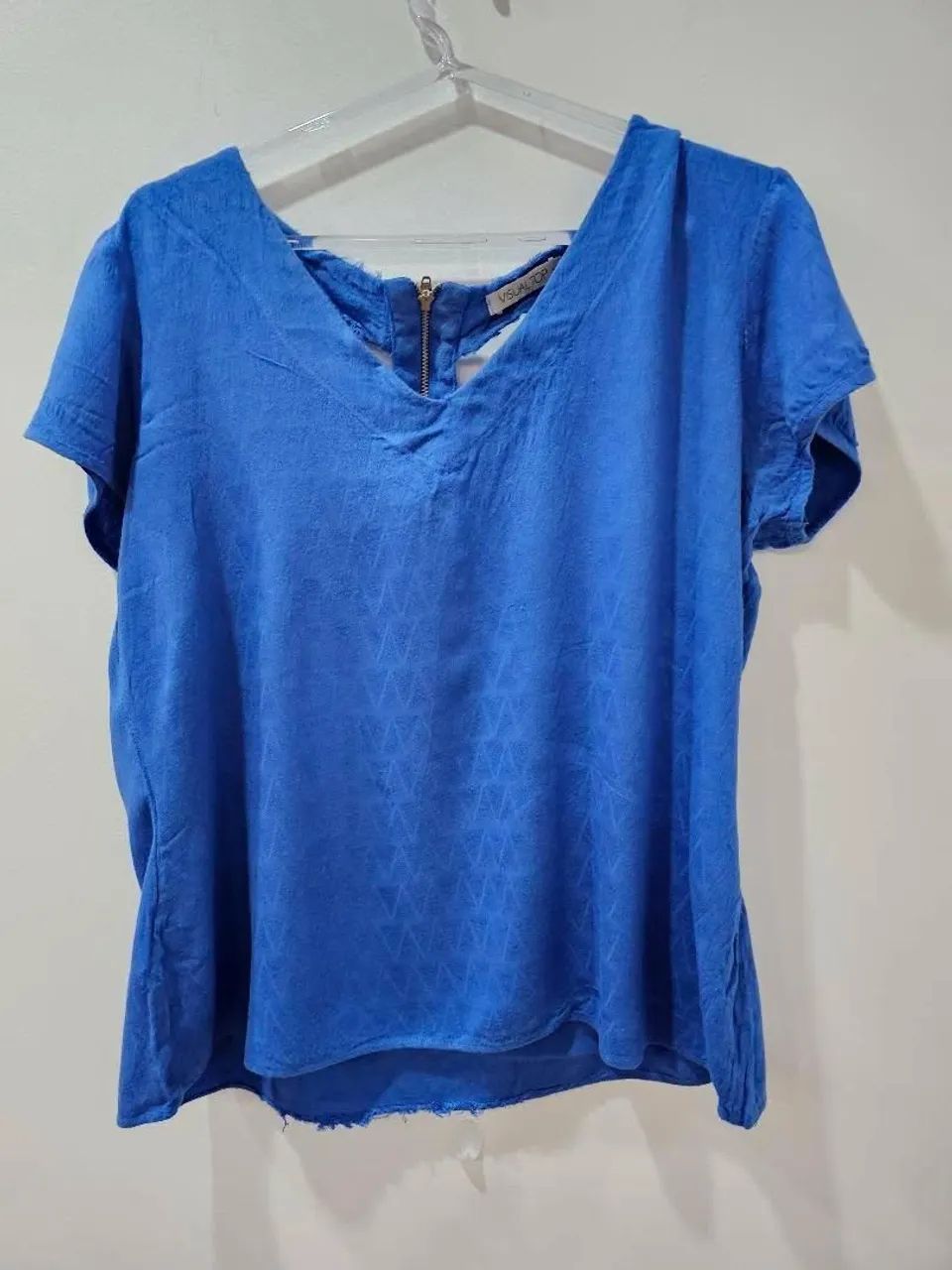 Blusa Fem.Azul visual Top Tamanho M