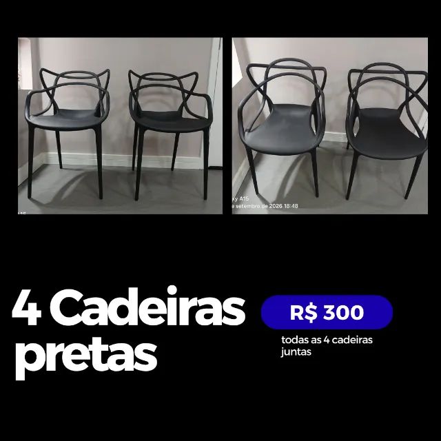 4 Cadeiras Pretas
