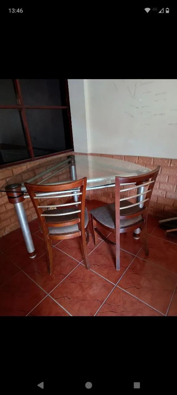 mesa de jantar de vidro