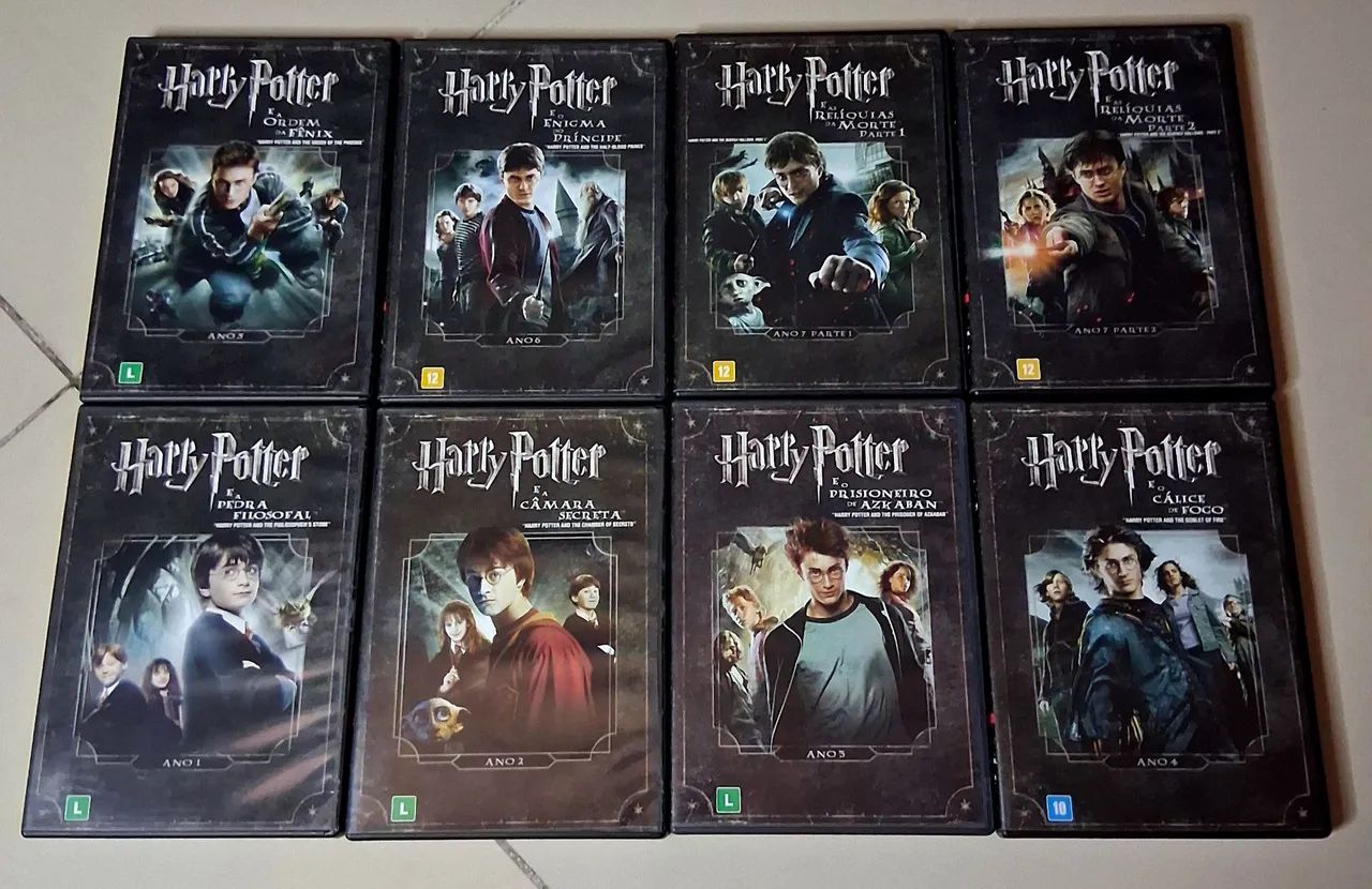 DVD Harry Potter 1 2 3 4 5 6 7 Parte 1 e 2