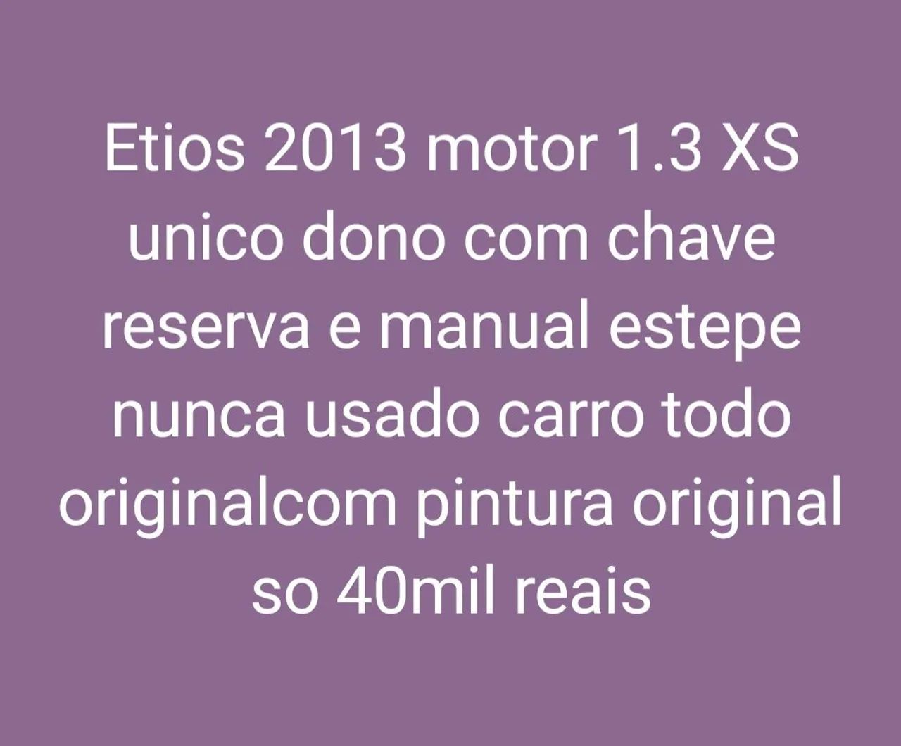 Toyota Etios ETIOS XS  1.3 Flex 16V 5p Mec. 2013