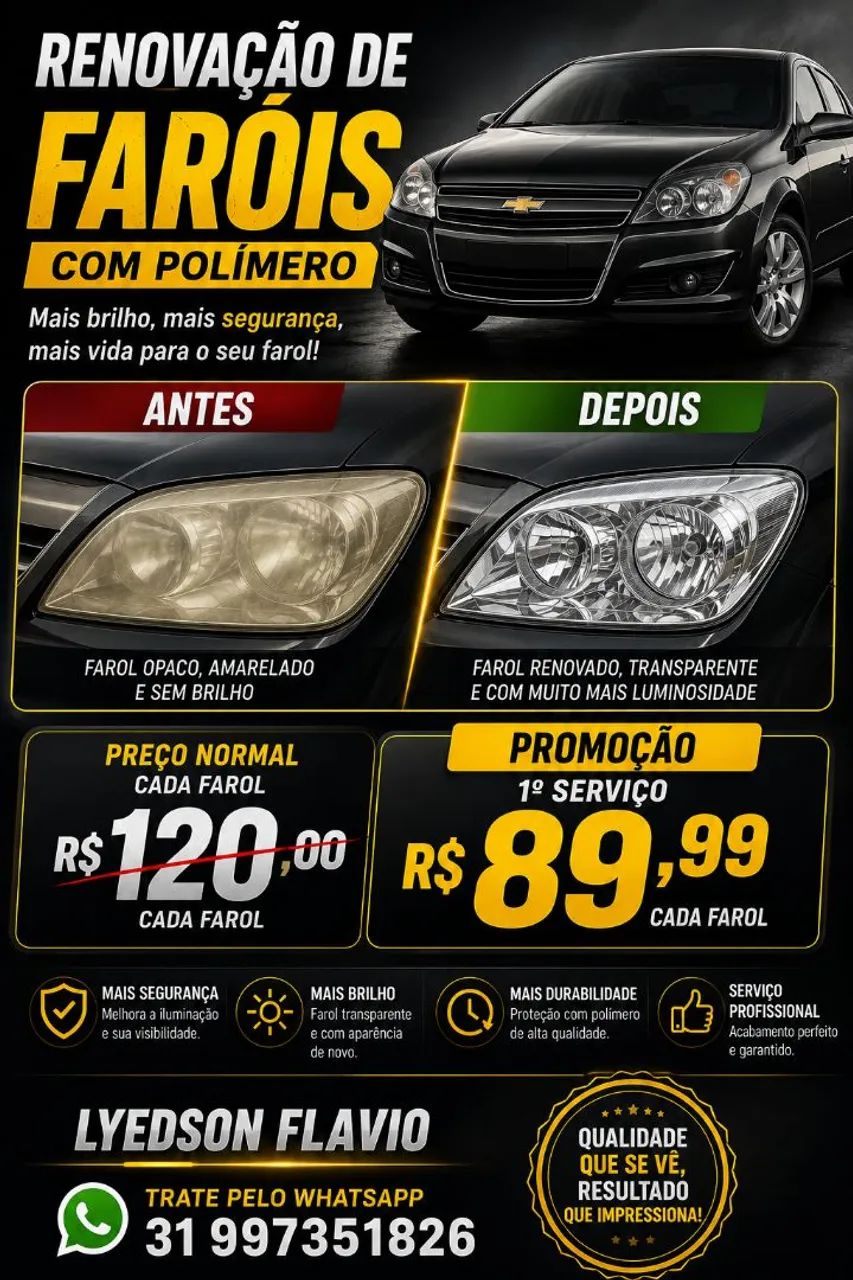 Restauração de farol em domicilio 