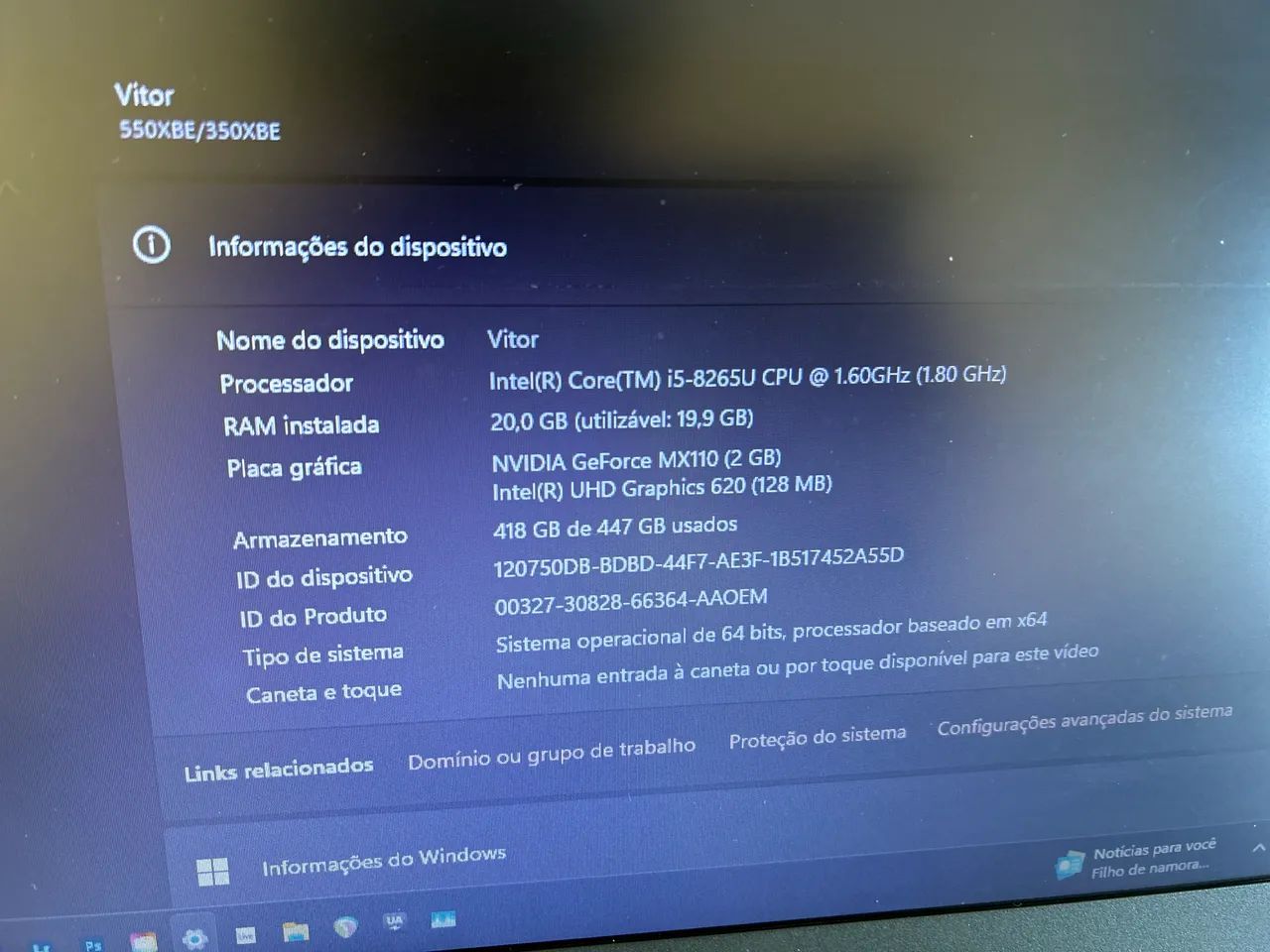 Notebook samsung x40 intel core i5 placa de video e 20gb de ram - Foto 3