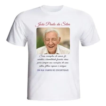 Camiseta Luto - Velório - Saudades - Sétimo dia