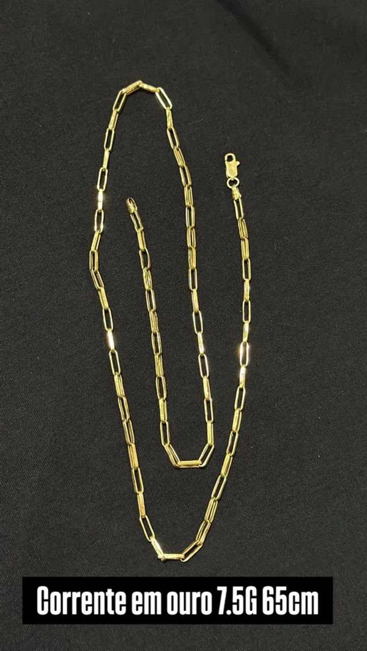 Corrente de ouro pesando 7.5g