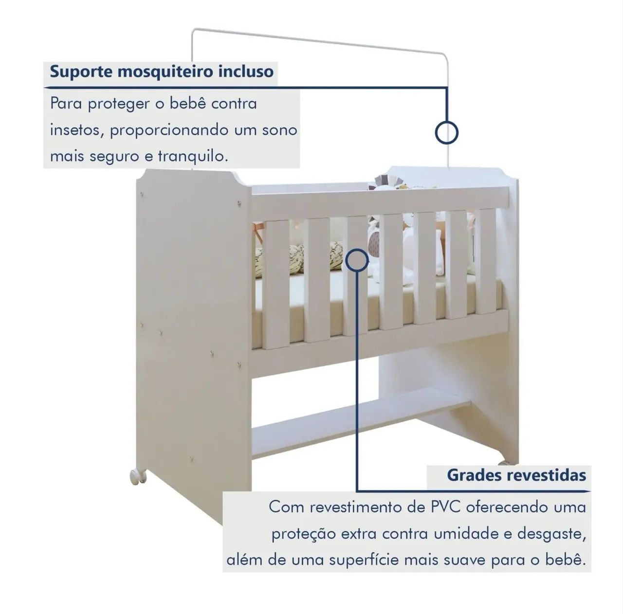 Mini berço 100% MDF com Colchão - Foto 3