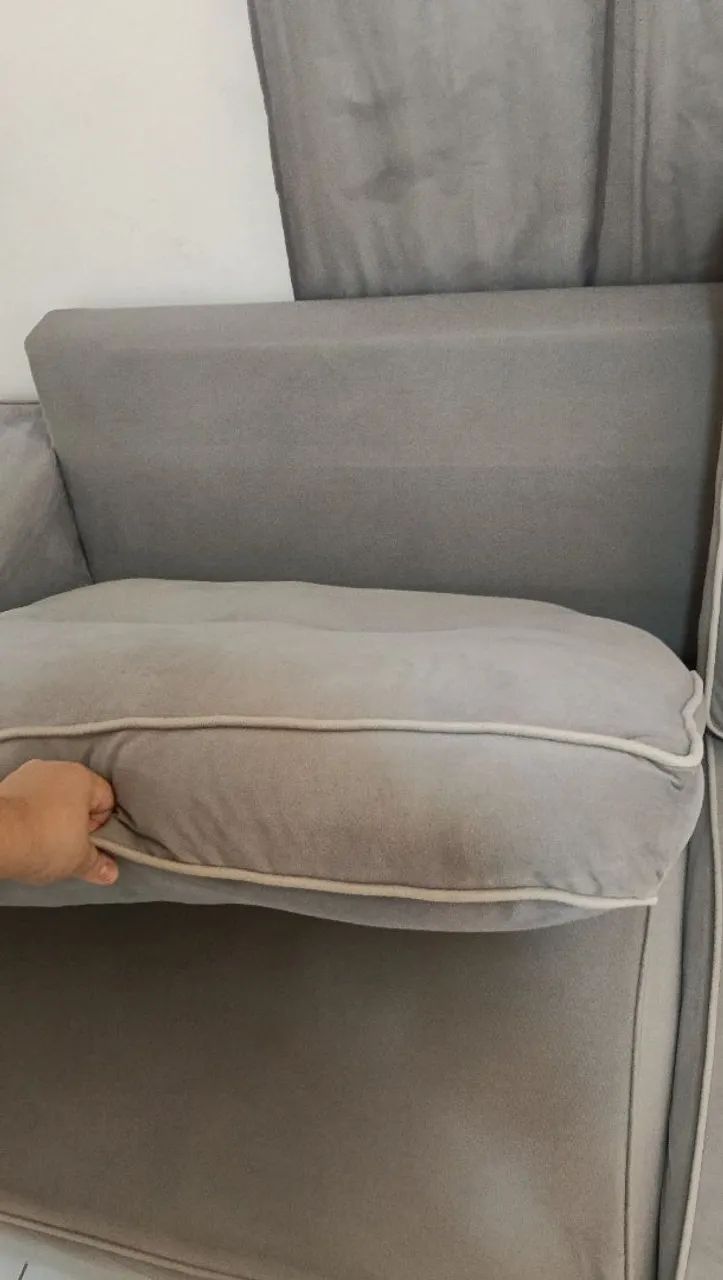 Vendo sofá semi-novo cinza  - Foto 3