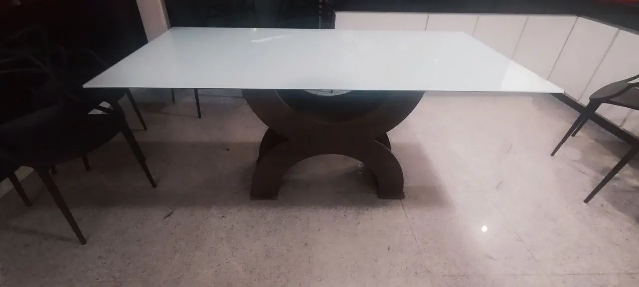 Mesa retangular de vidro 