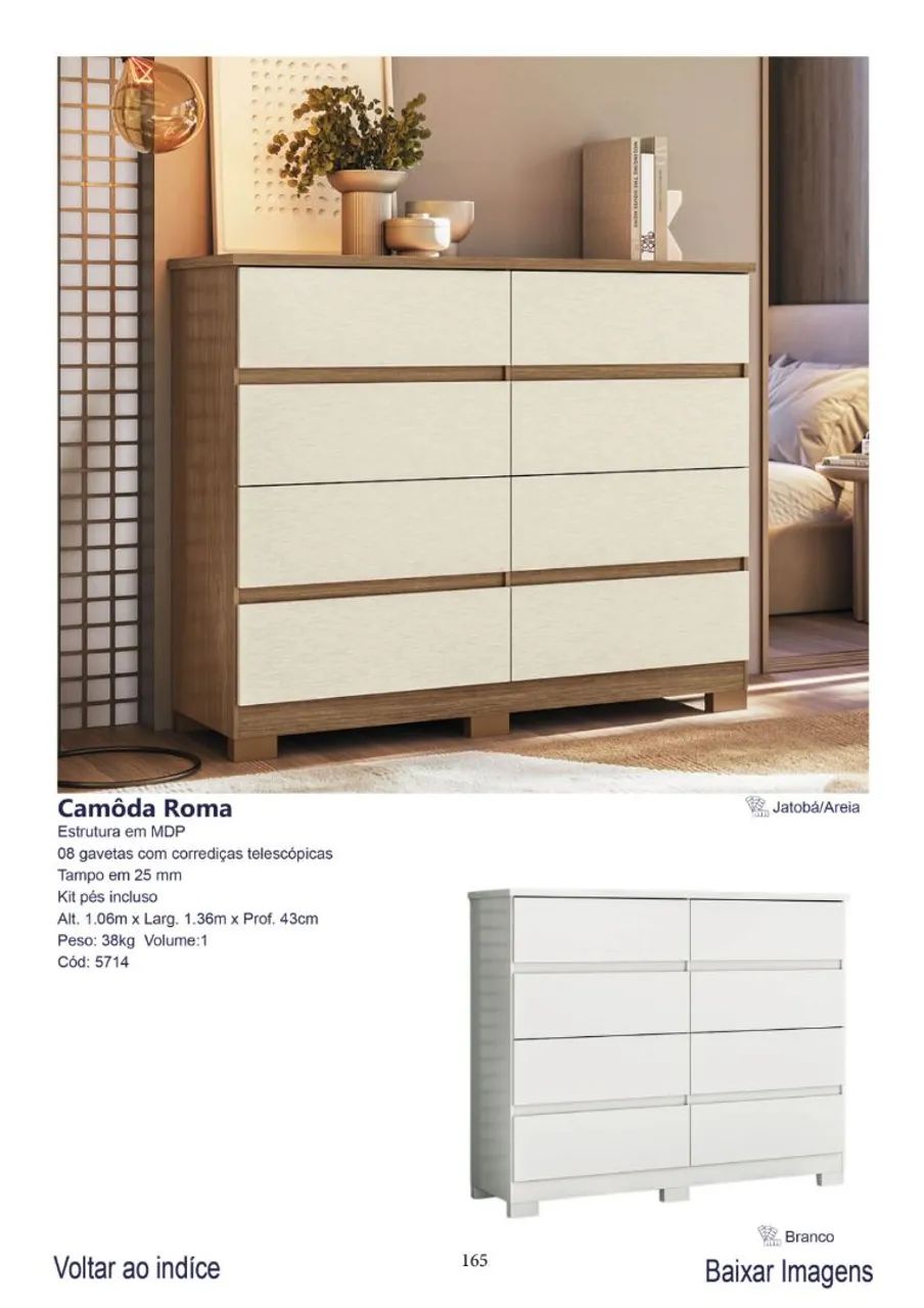 Cômoda Roma 8 gavetas super espaçosa - Foto 3
