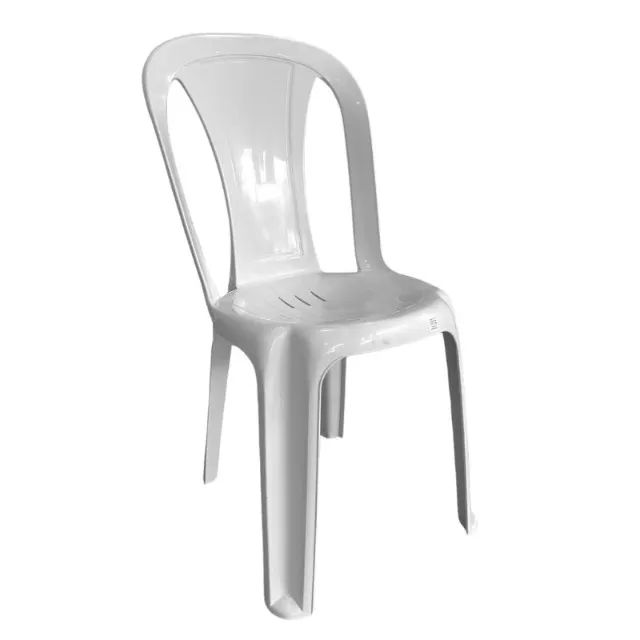 Jogo de mesa com 4 cadeiras plástica cor branca. 