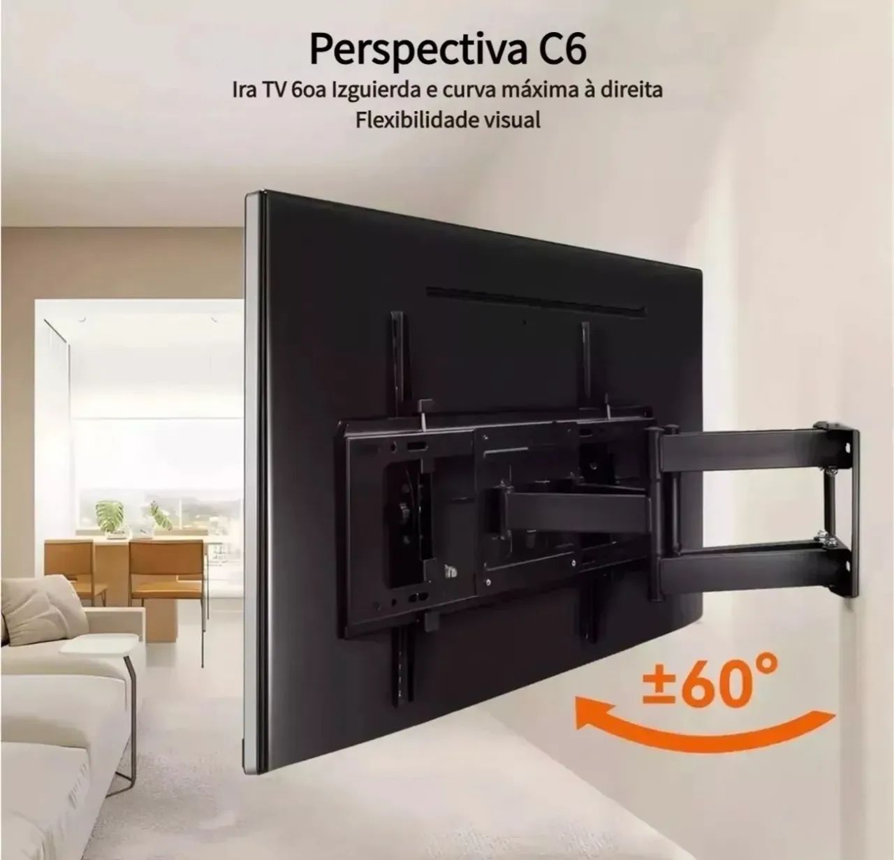 Suporte Articulado Tv Led 26 A 80 Polegadas - Aquário Preto - Foto 2