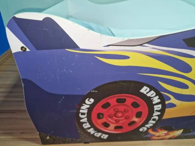 Cama Carro Infantil Montessoriana Azul Tamanho Solteiro + Colchão  - Foto 4
