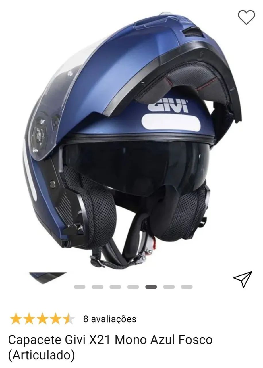 Capacete Azul Marinho GIVI tamanho 60 - Foto 6