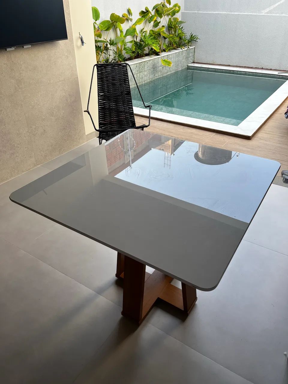 Mesa mdf tampa de vidro  - Foto 2