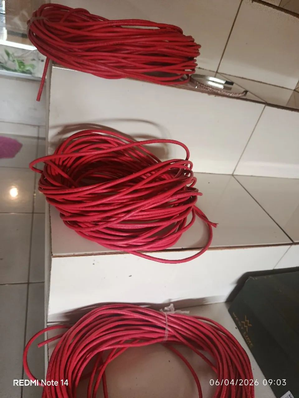 Cabo de internet Furukawa cat 6 3 pçs 1 com 30 metros as outras com  25 cada