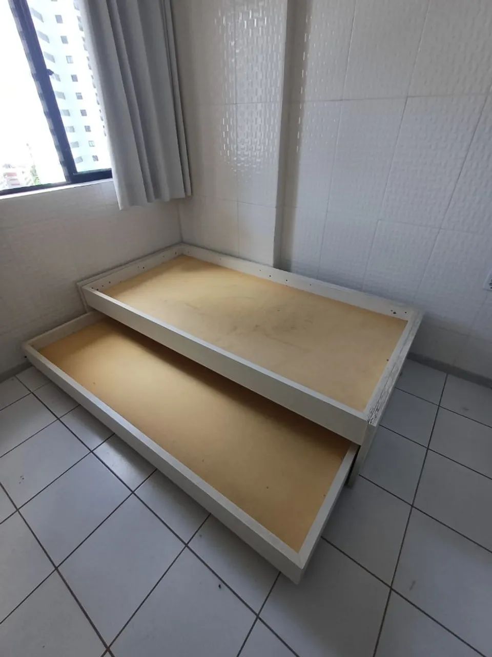 Cama Soleiro/Bicama em Compensado de Madeira (Acompanha Colchões)