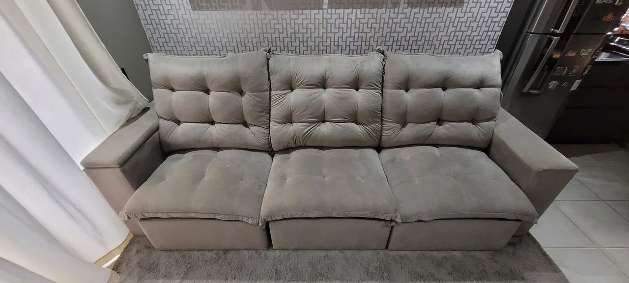 Sofa retrátil 3 lugares grande