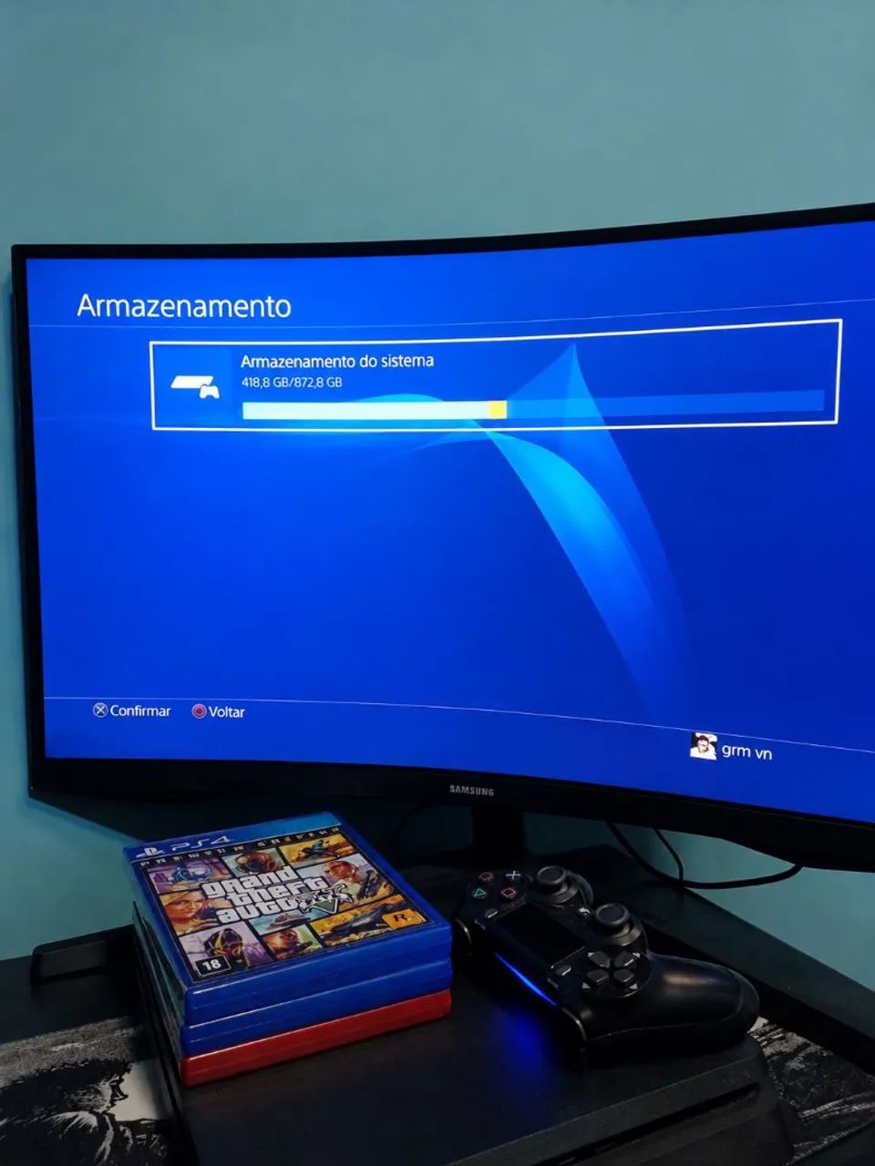 PS4 Slim 1T ótimo estado e funcionando perfeitamente - Foto 3