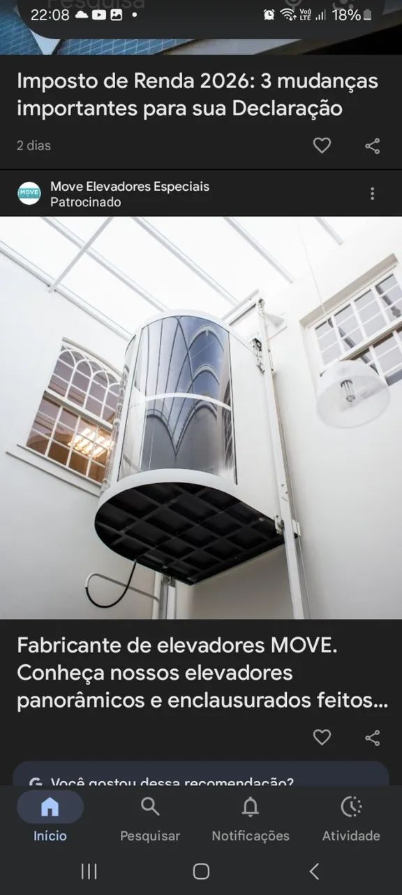 Elevador panoramico eletromecânico Externo