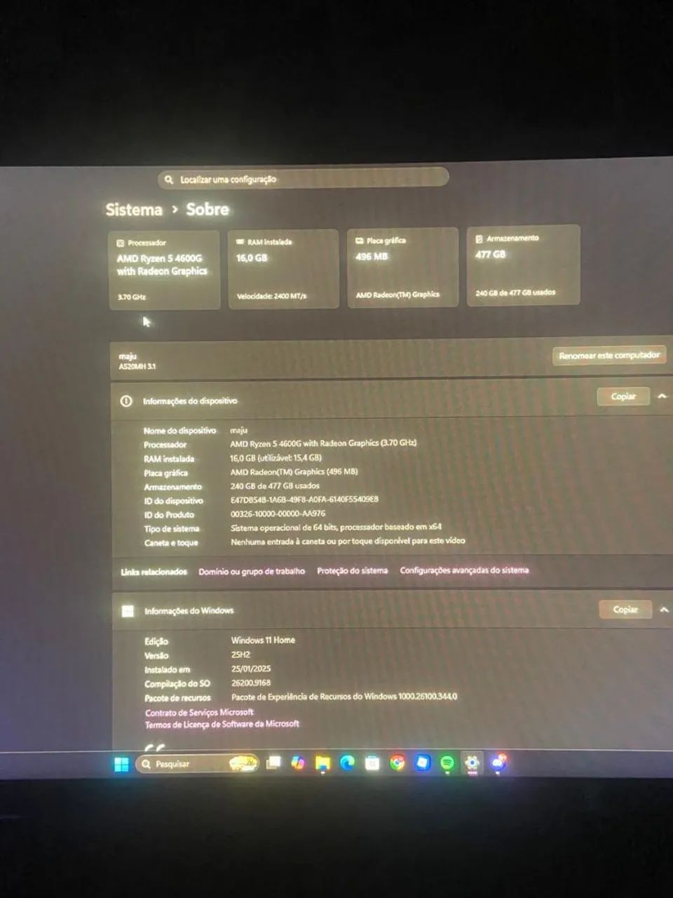 Desktop Ryzen 5 4600G  +  Monitor 24' - Foto 5